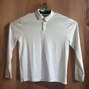 Twillory Athleisure Polo Shirt Men's L White Long Sleeve Performance Golf